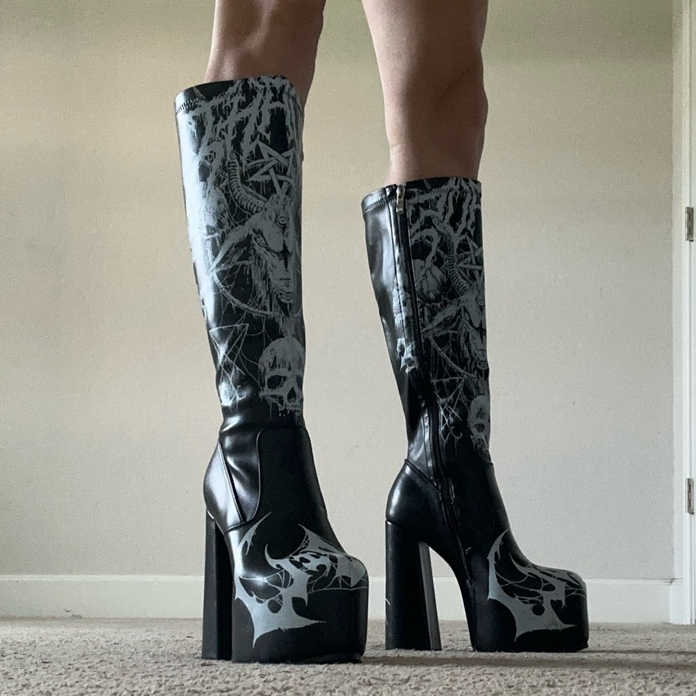 Cursed Elegy Platform Boots by Widow (Dolls Kill)
